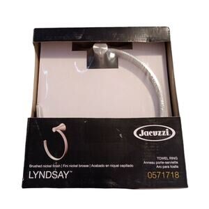 Jacuzzi Lyndsay Brushed Nickel Finish Single Towel Ring Wall Mount 0571718 New
